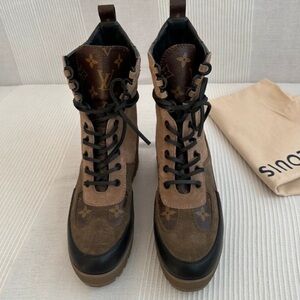Louis Vuitton Brown and Black Women's Boots